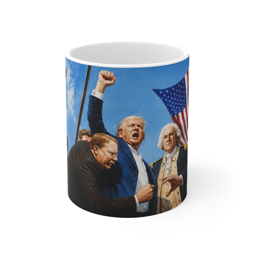 Patriotic Presidential Scene Mug — Ceramic Coffee Cup (11oz, 15oz)