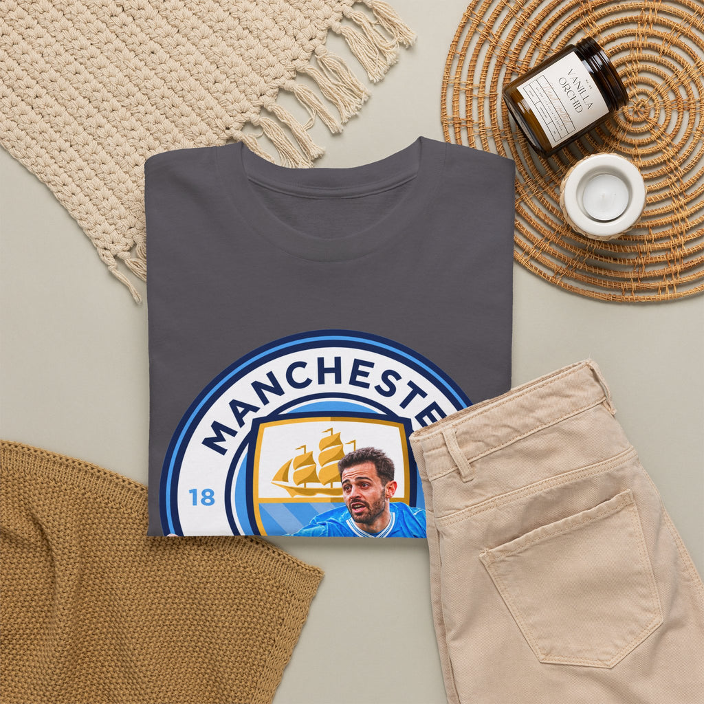 Bernardo SIlva Manchester City legend Cotton T‑Shirt — Blue Crest Football Tee