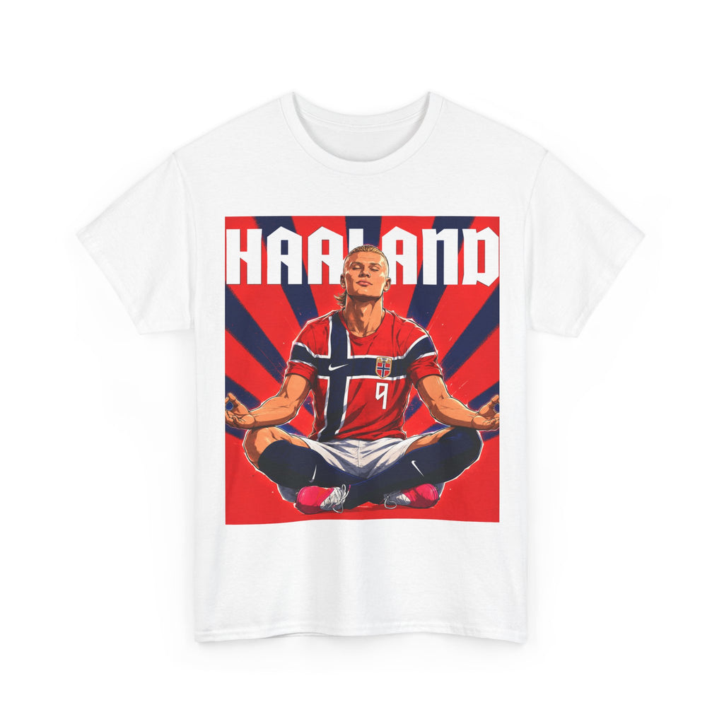 Erling Haaland Norway Soccer Tee — Retro Striped Athletic Graphic T-Shirt