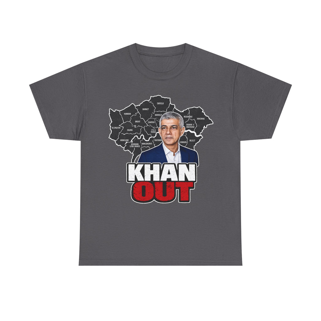 Sadiq Khan Out" Political Protest Tee with Sadiq Khan Graphic T-Shirt