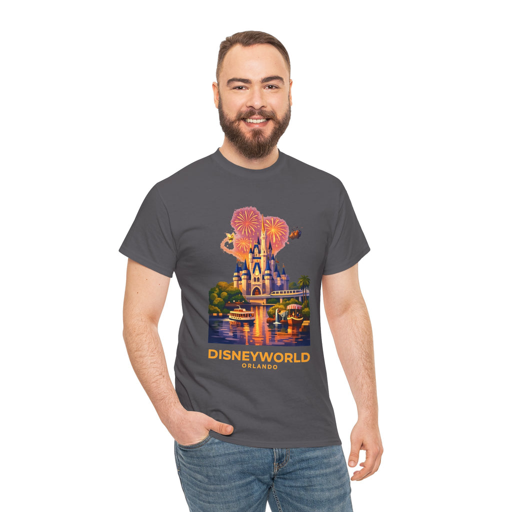 Disney World Castle Orlando Fireworks Cotton T‑Shirt