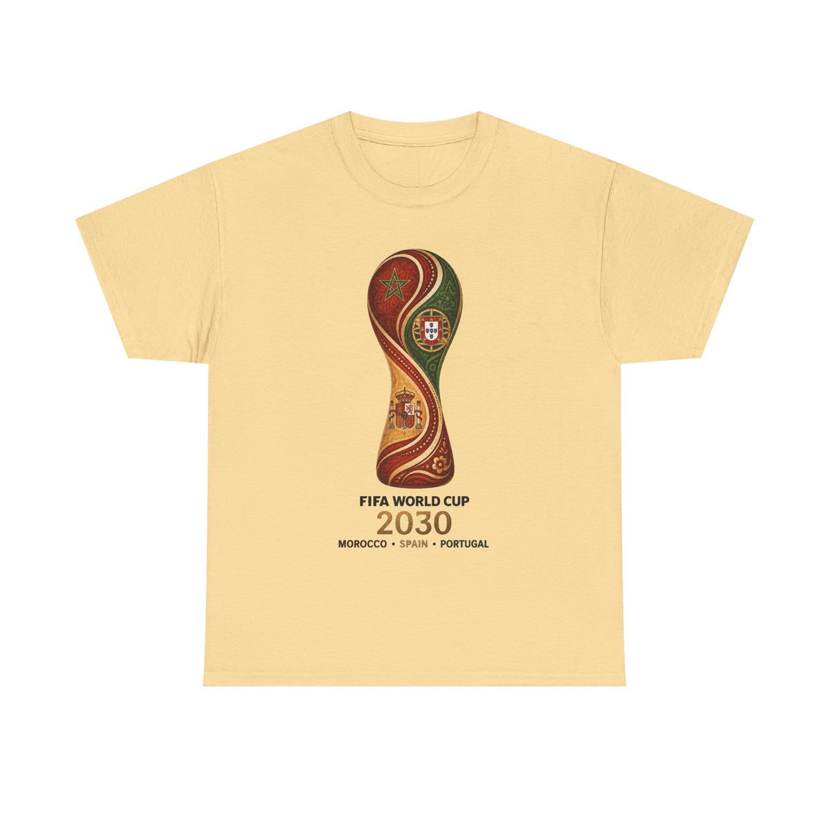 FIFA World Cup 2030 Trophy T-Shirt — Morocco Spain Portugal Official Design