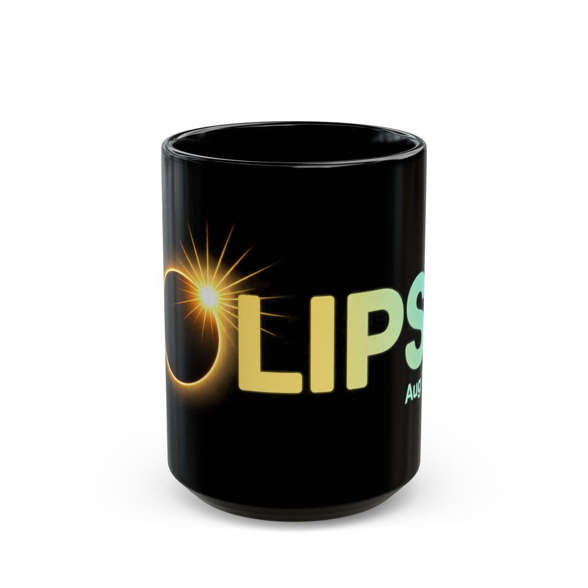 Eclipse 2026 Black Coffee Mug — Aug 12 2026 Solar Eclipse Souvenir (11oz/15oz)