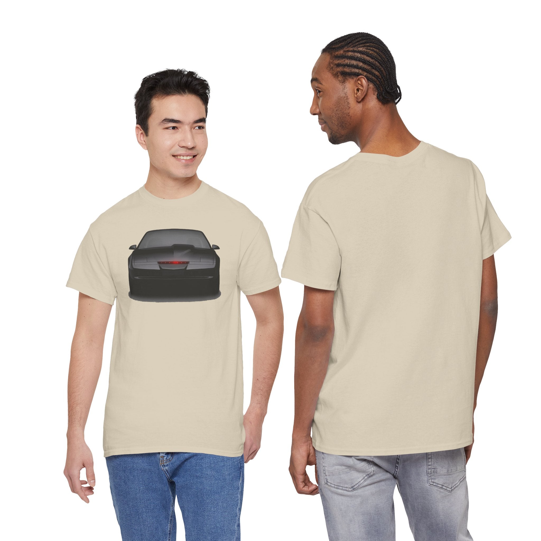 KITT-Inspired Retro Sports Car Tee — Front View Knight Rider Car Graphic Shirt