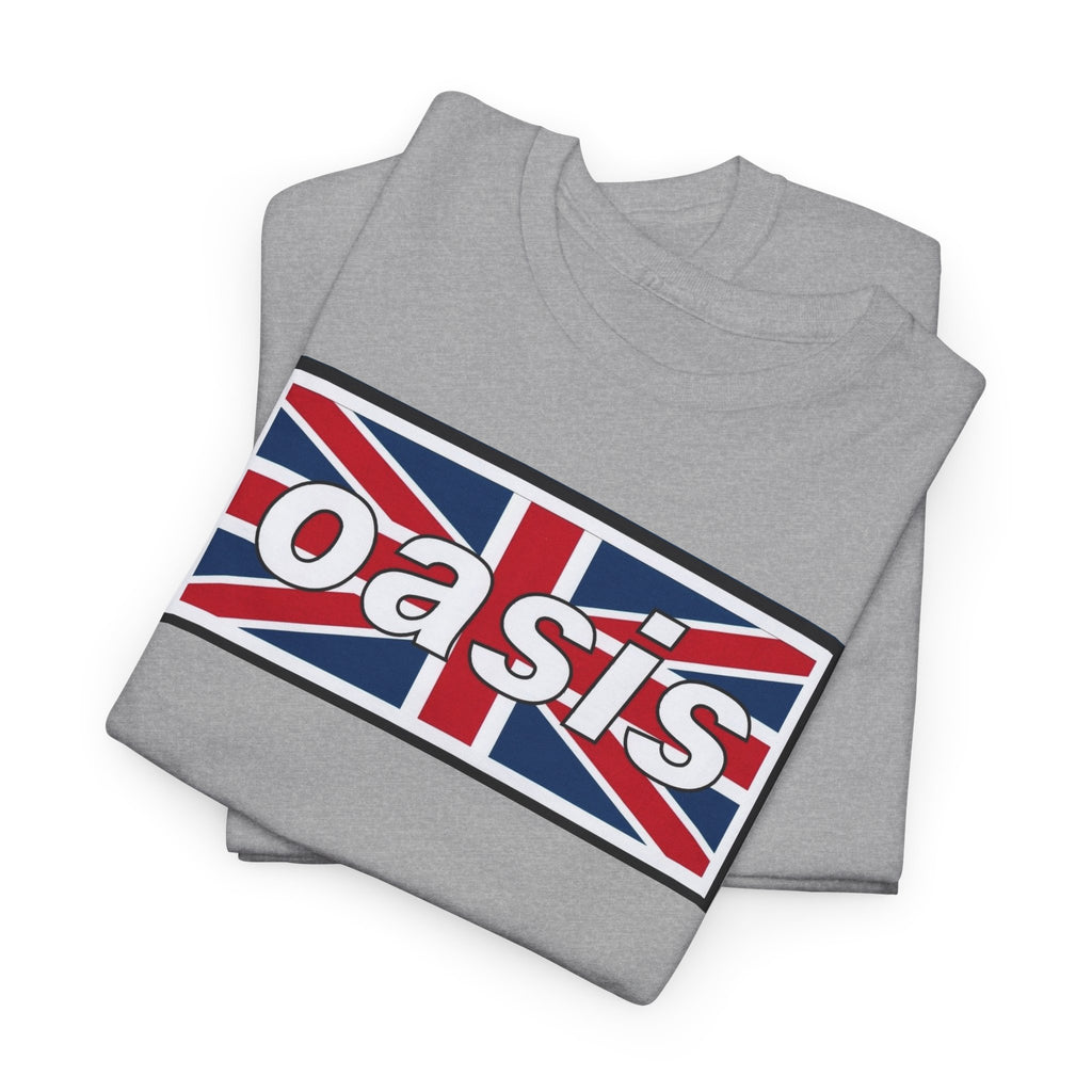 Oasis Union Jack Tee — British Rock Band Vintage-Inspired T-Shirt