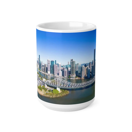 City Skyline Ceramic Mug — Scenic Riverfront Panorama (11oz, 15oz)