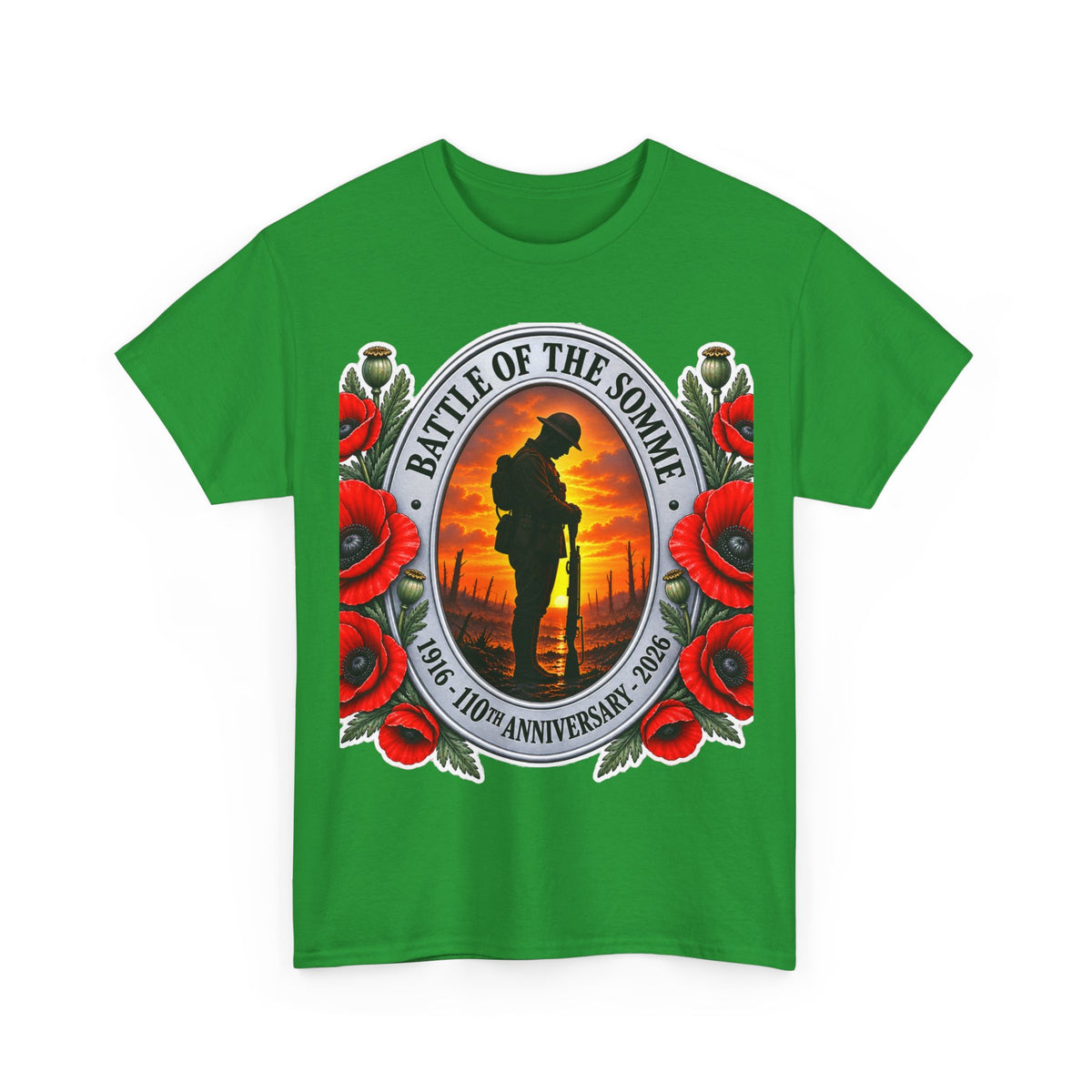 Battle of the Somme Memorial Cotton T-Shirt — 100th Anniversary Poppy Tribute