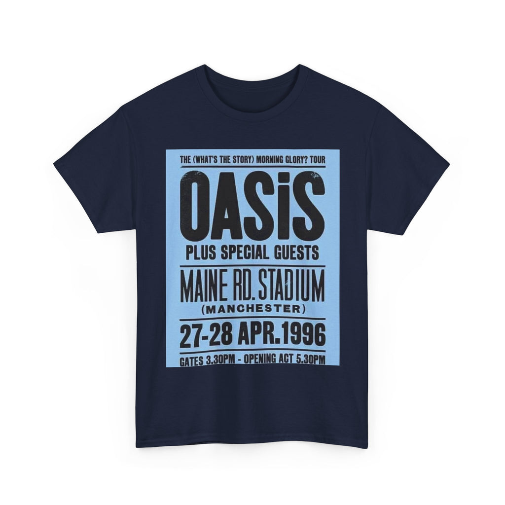 Oasis 1996 Maine Road Tour Poster T‑Shirt — Maine Rd. Stadium Concert Tee