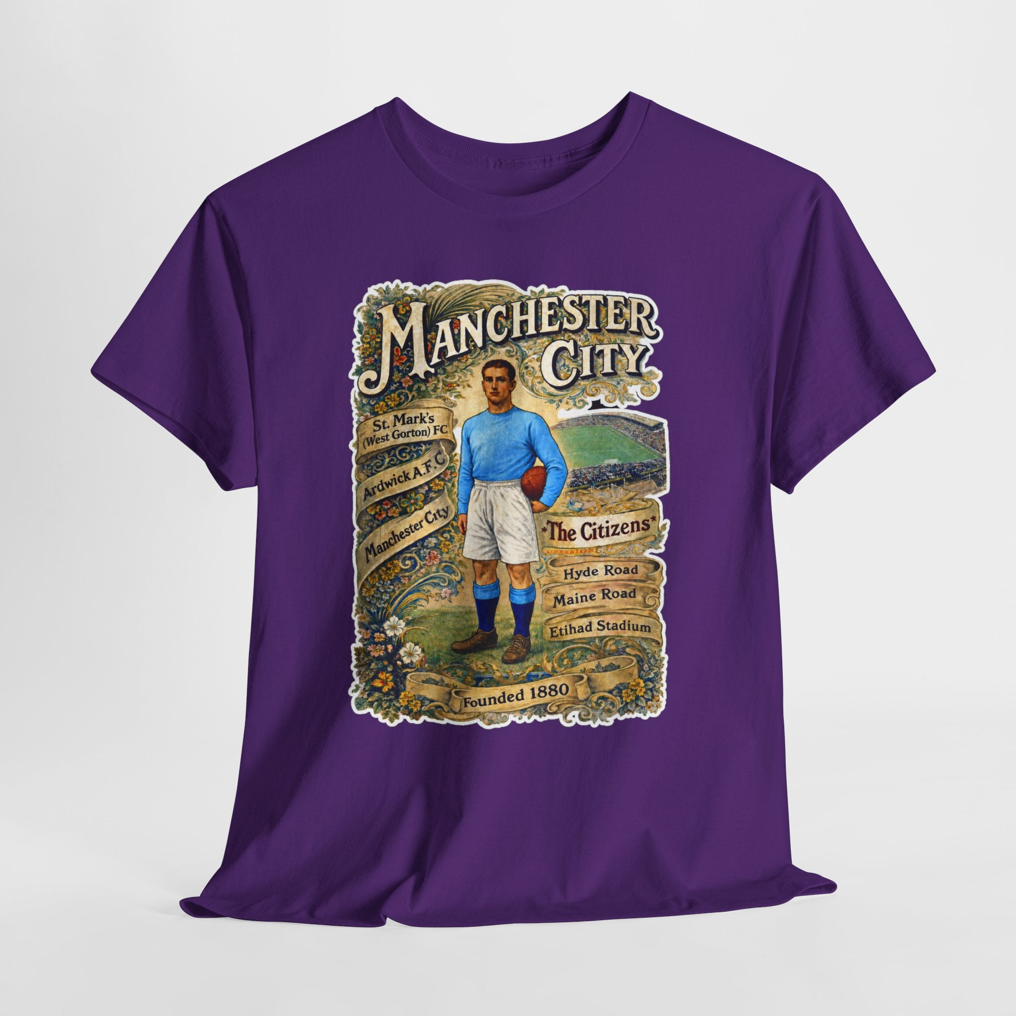 Manchester City Vintage Football Tee — Retro Soccer Graphic T-Shirt