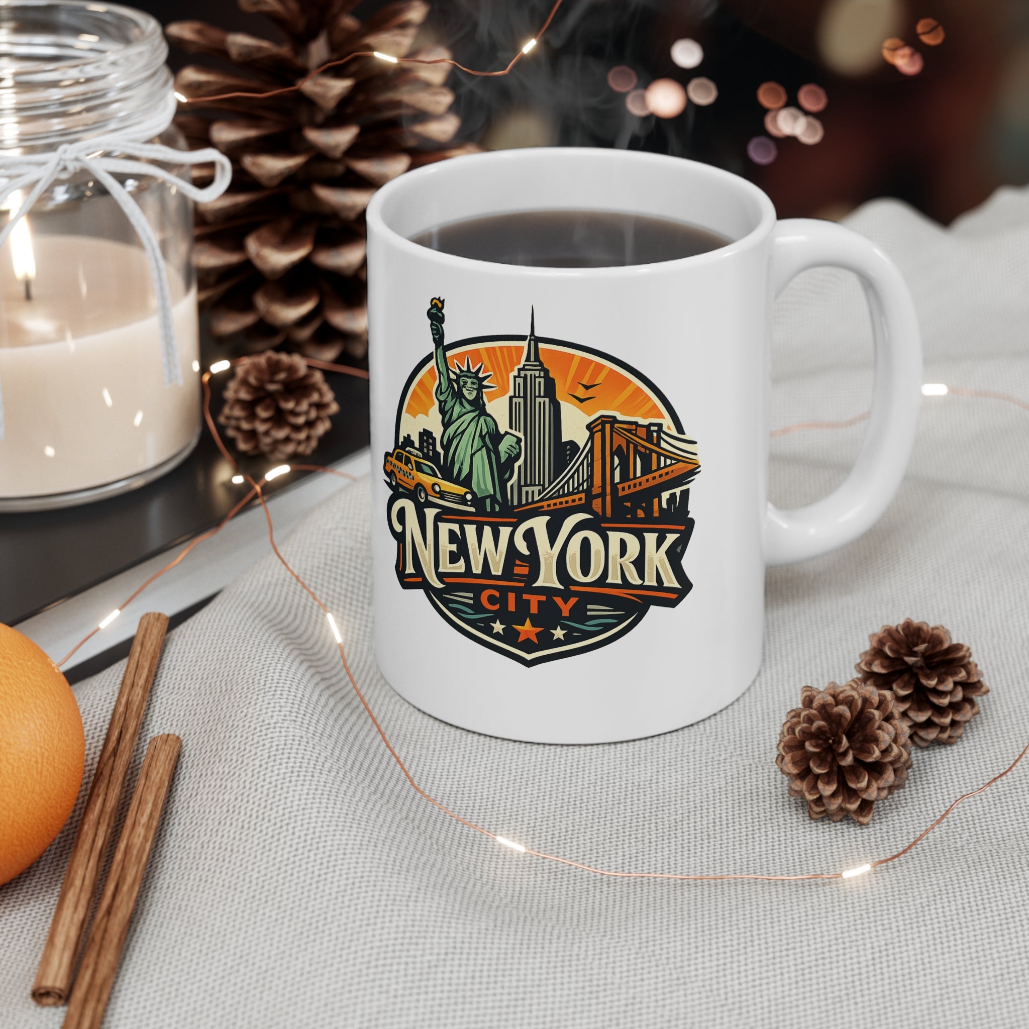 New York City Ceramic Coffee Cups, 11oz, 15oz