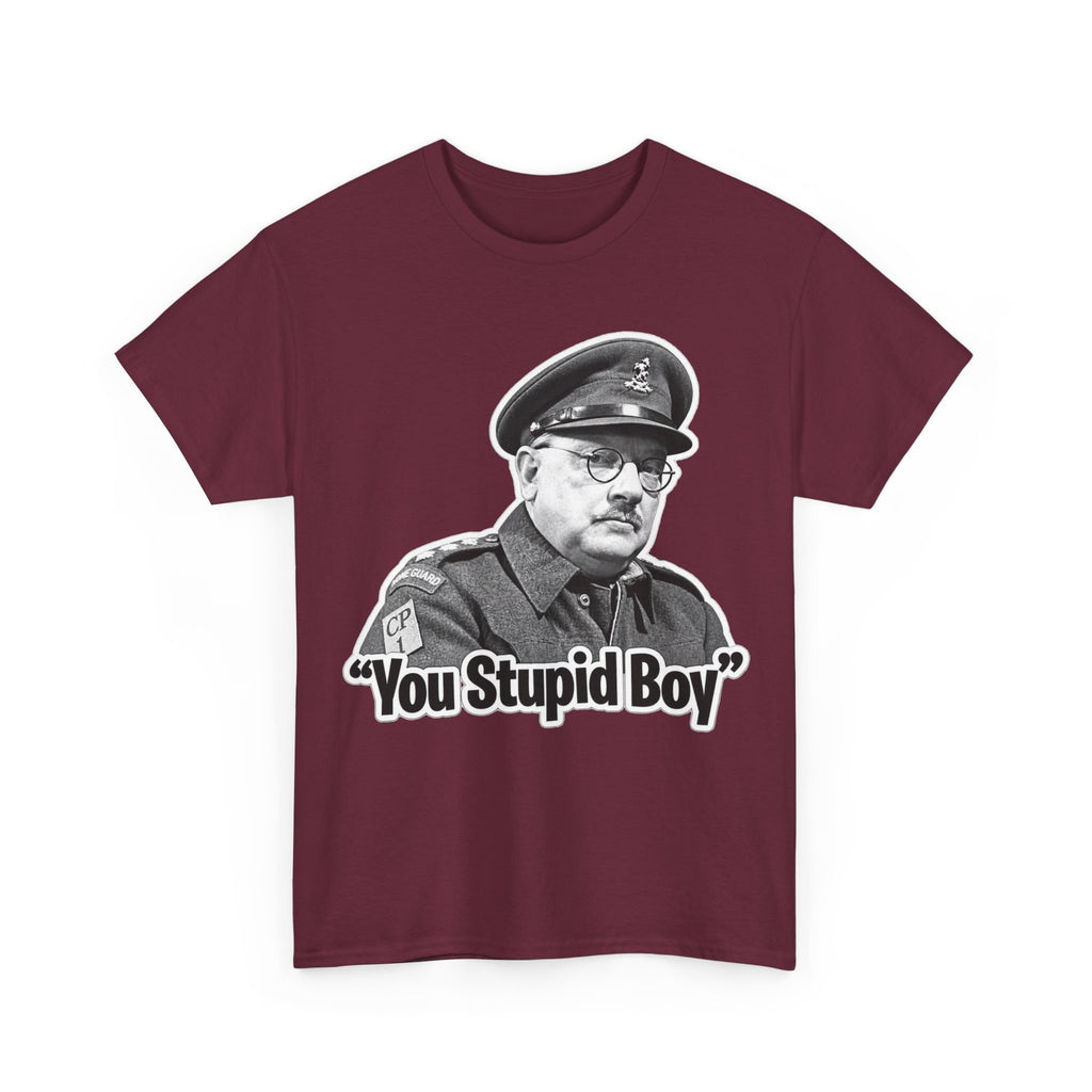 Dads Army Inspired You Stupid Boy T-Shirt — Vintage Cop Illustration Funny Graphic Tee