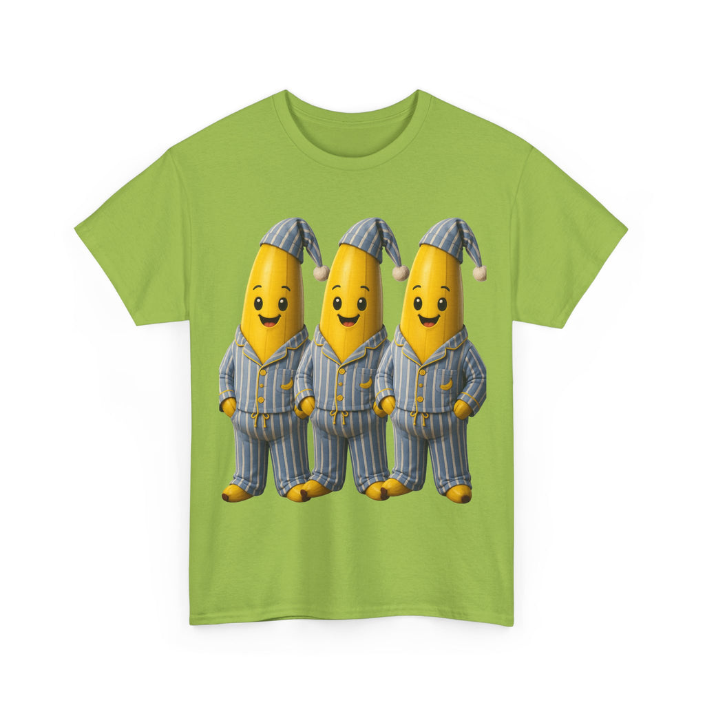 Bananas in Pyjamas – Three Smiling Bananas in Striped Pajamas Graphic T-Shirt