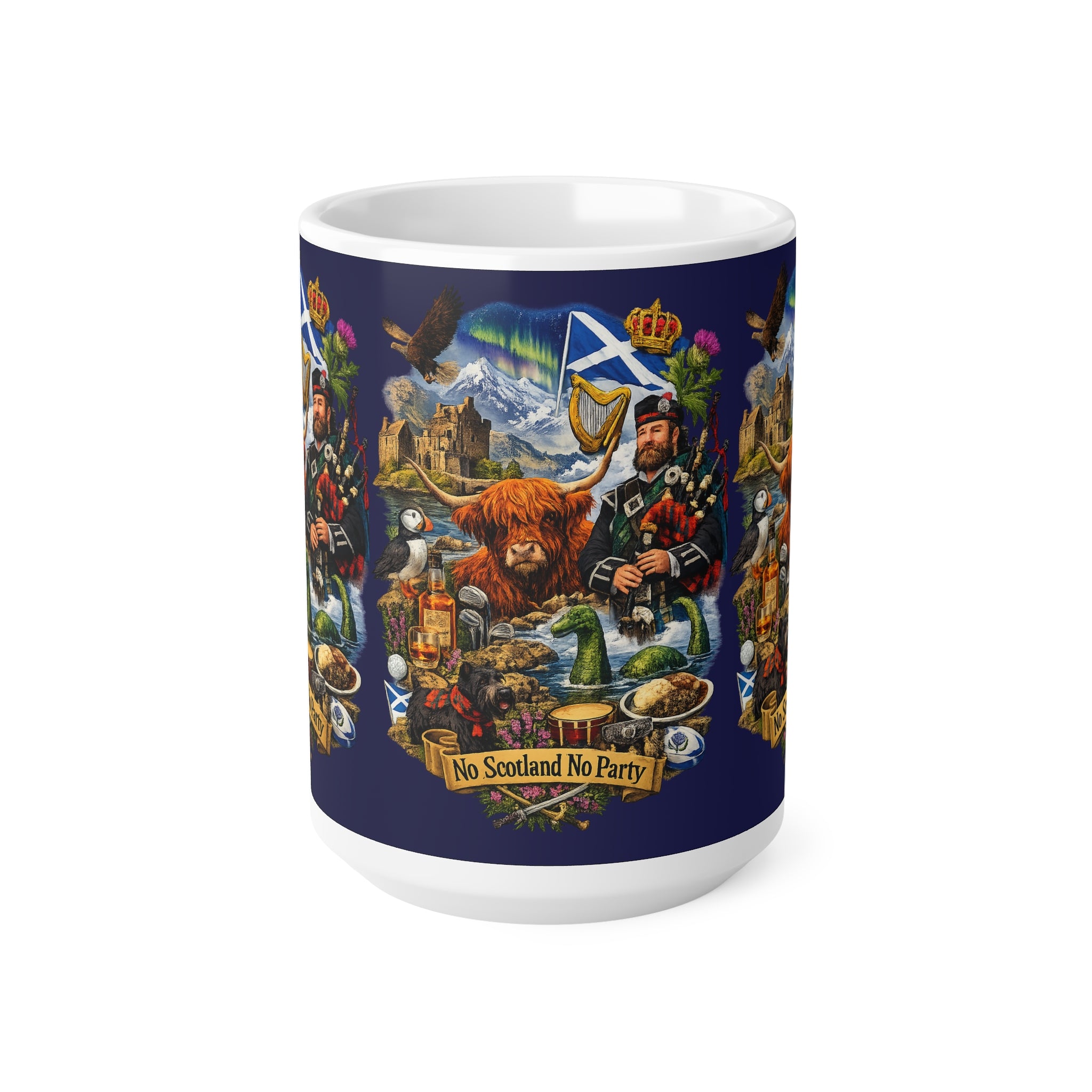 Scotland Mug – "No Scotland No Party" Ceramic Coffee Cup (11oz & 15oz)