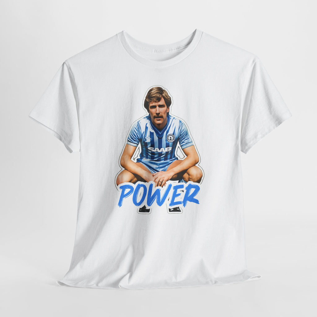 Paul Power Manchester City Legend Player Graphic Tee — Retro Football Jersey Design