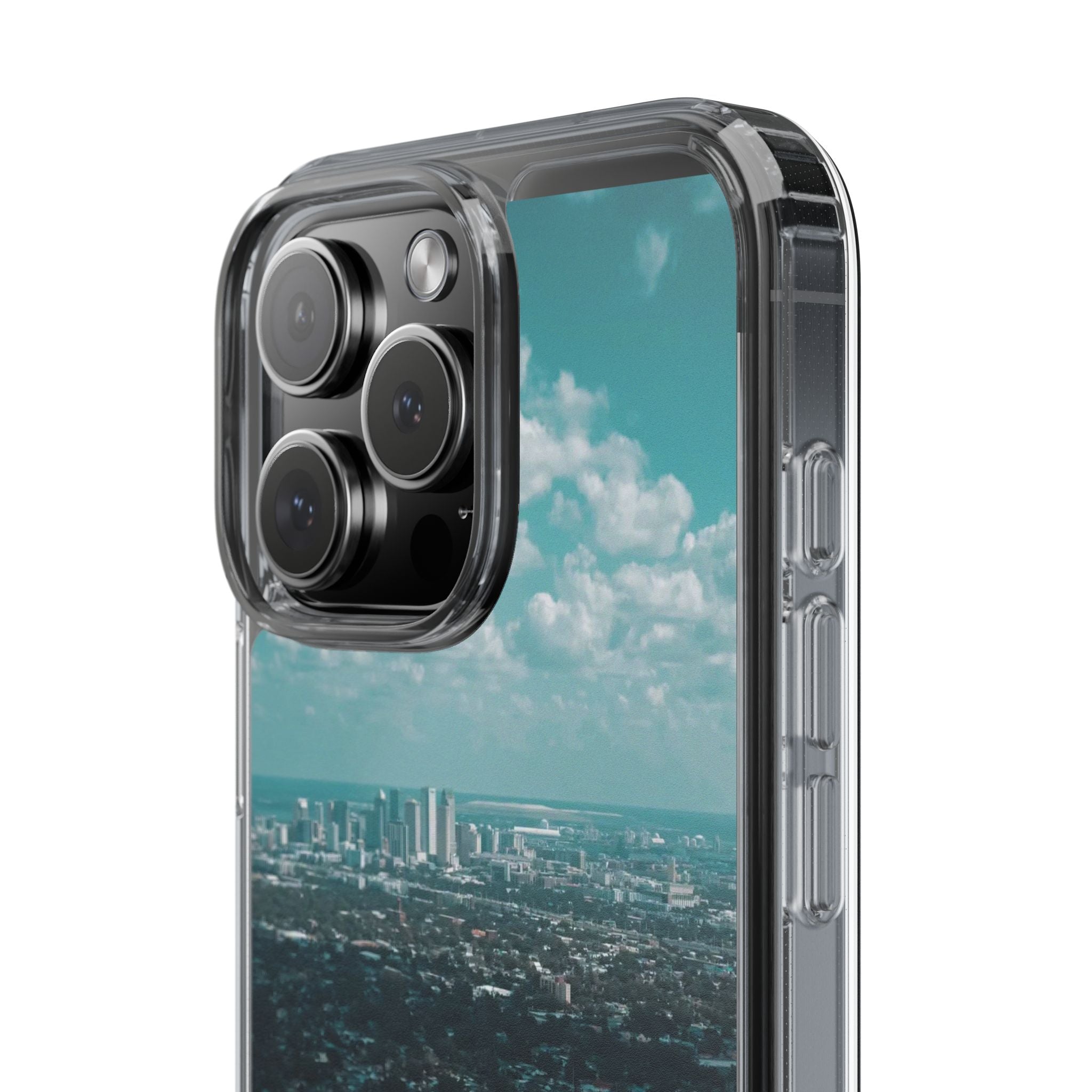 Tampa Bay Raymond James Stadium Clear Phone Case — Aerial City Stadium Design