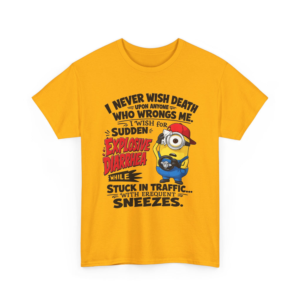 Funny Minion Traffic Tee — "Explosive Diarrhea" Humorous Graphic T-Shirt