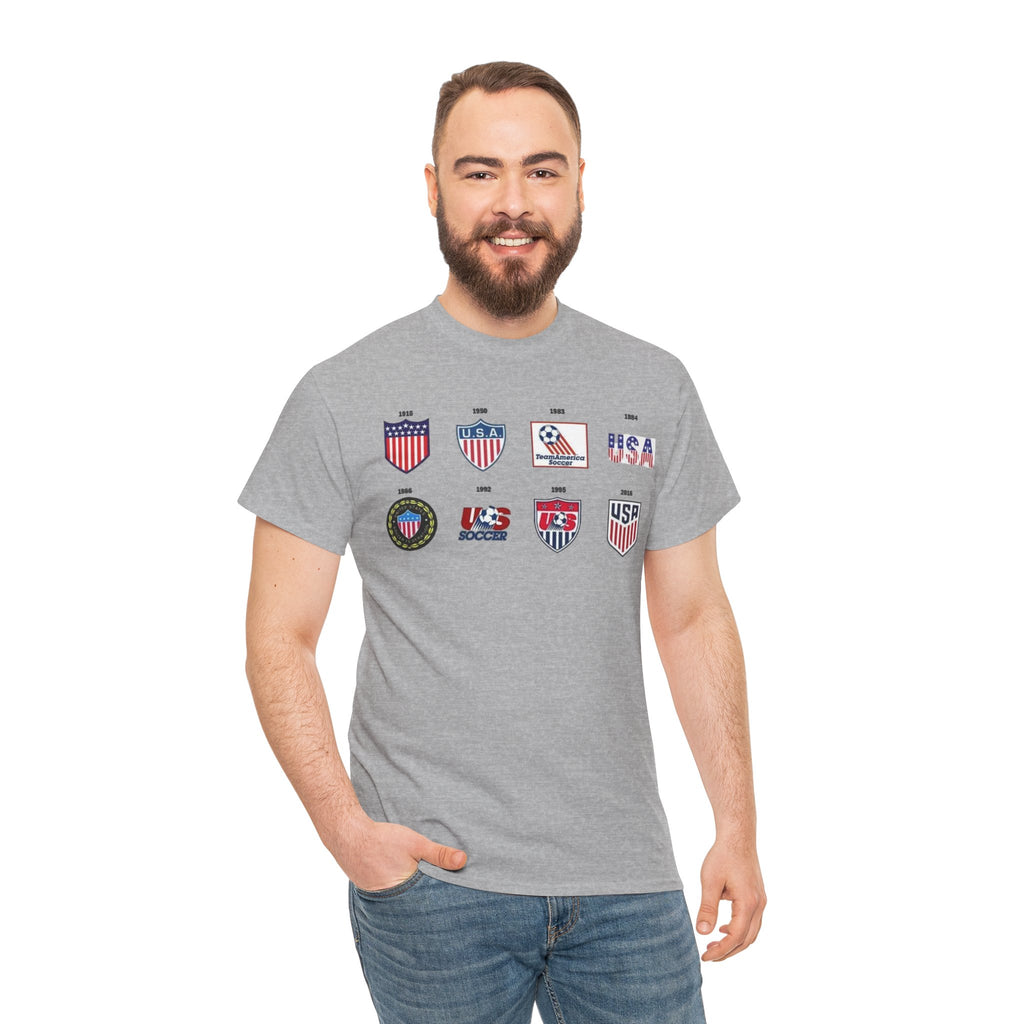 USA Soccer Logos Graphic Tee — Retro American Soccer Logo T‑Shirt