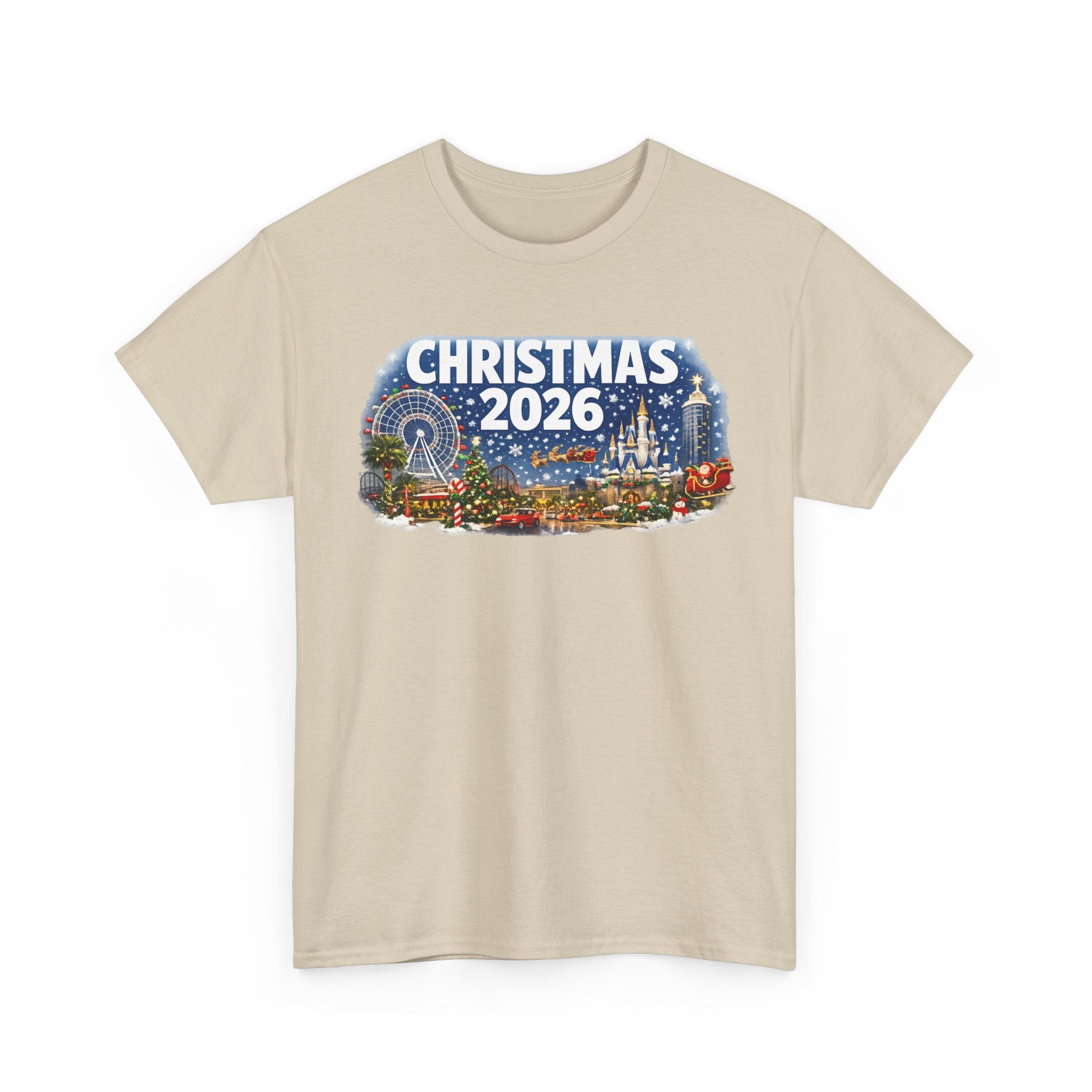 Christmas 2026 Holiday Tee — Festive Winter Village Graphic T-Shirt