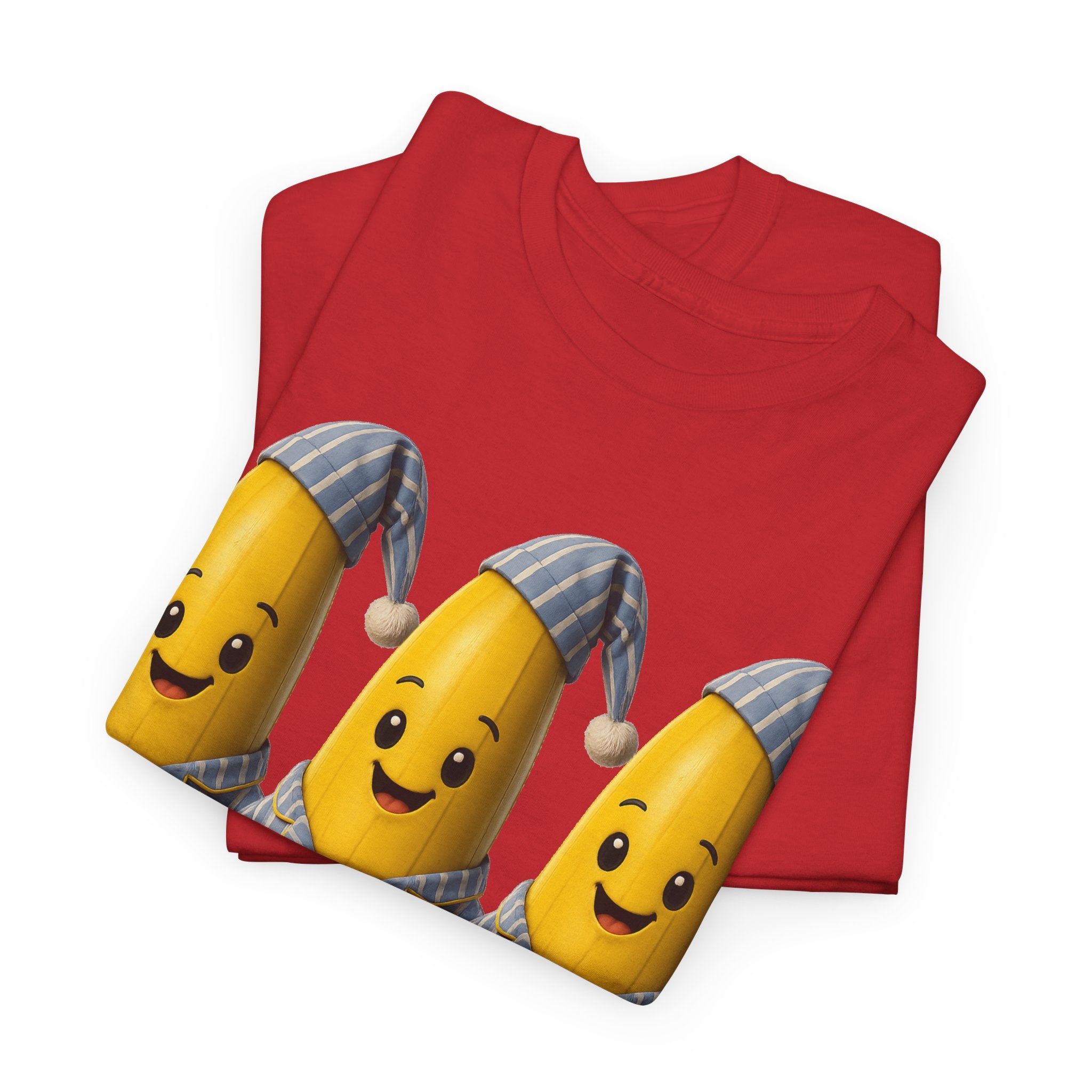 Bananas in Pyjamas – Three Smiling Bananas in Striped Pajamas Graphic T-Shirt
