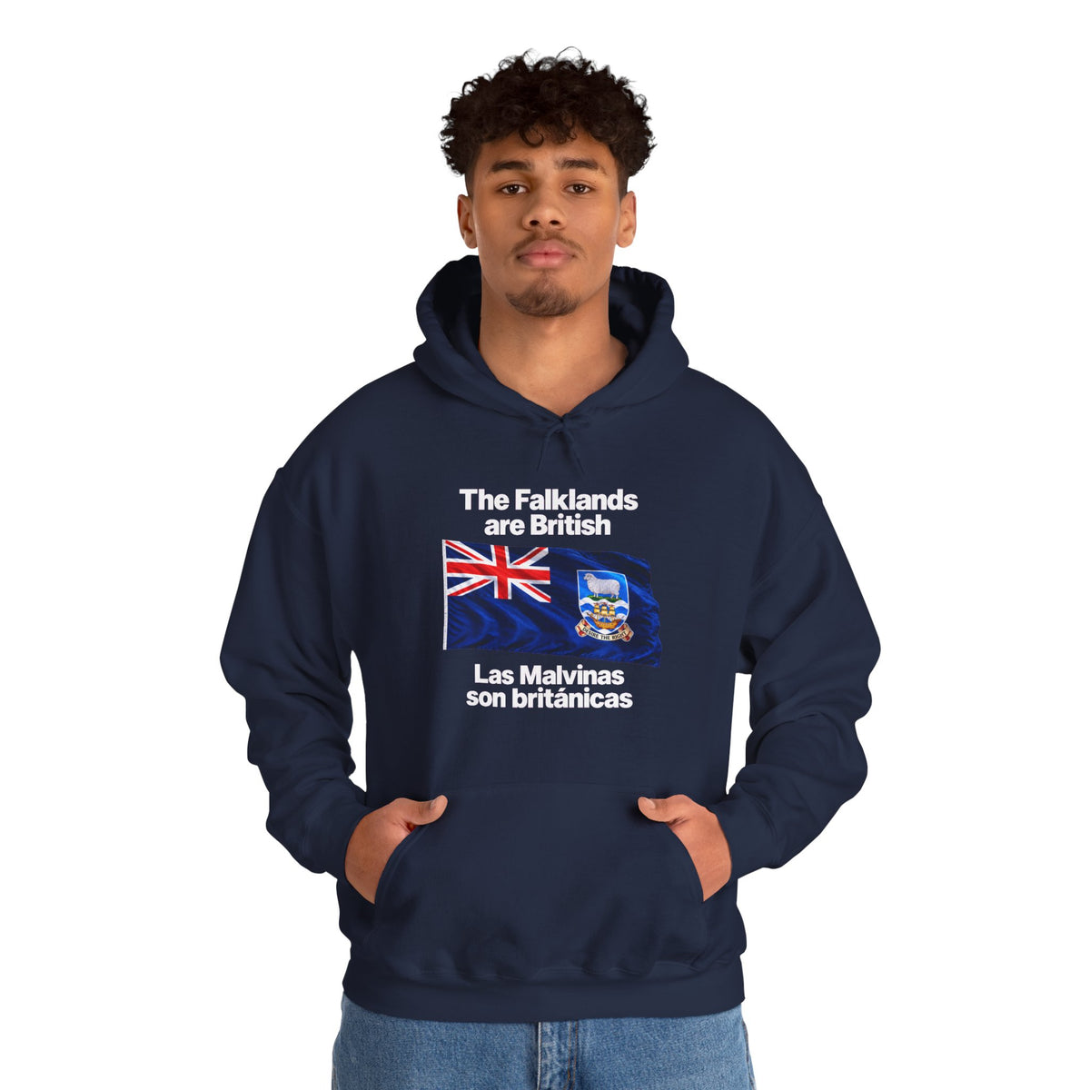 Falklands Are British Hoodie – Bilingual 'Las Malvinas son británicas' Flag Pullover