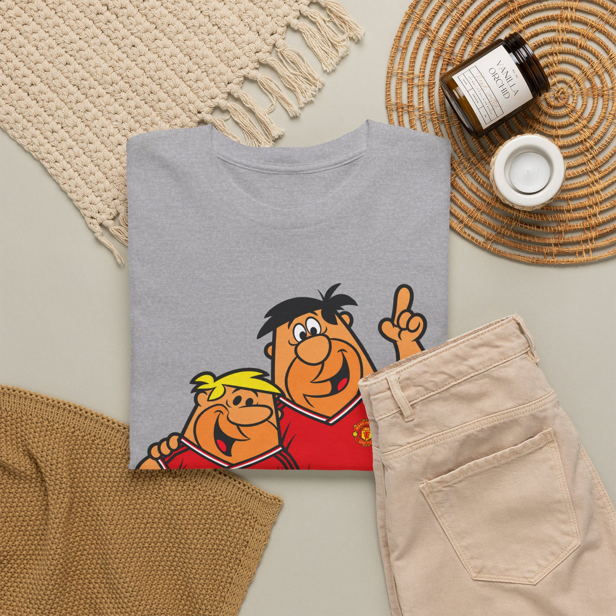 Manchester United The Flintstones Cartoon Football Fans T-Shirt