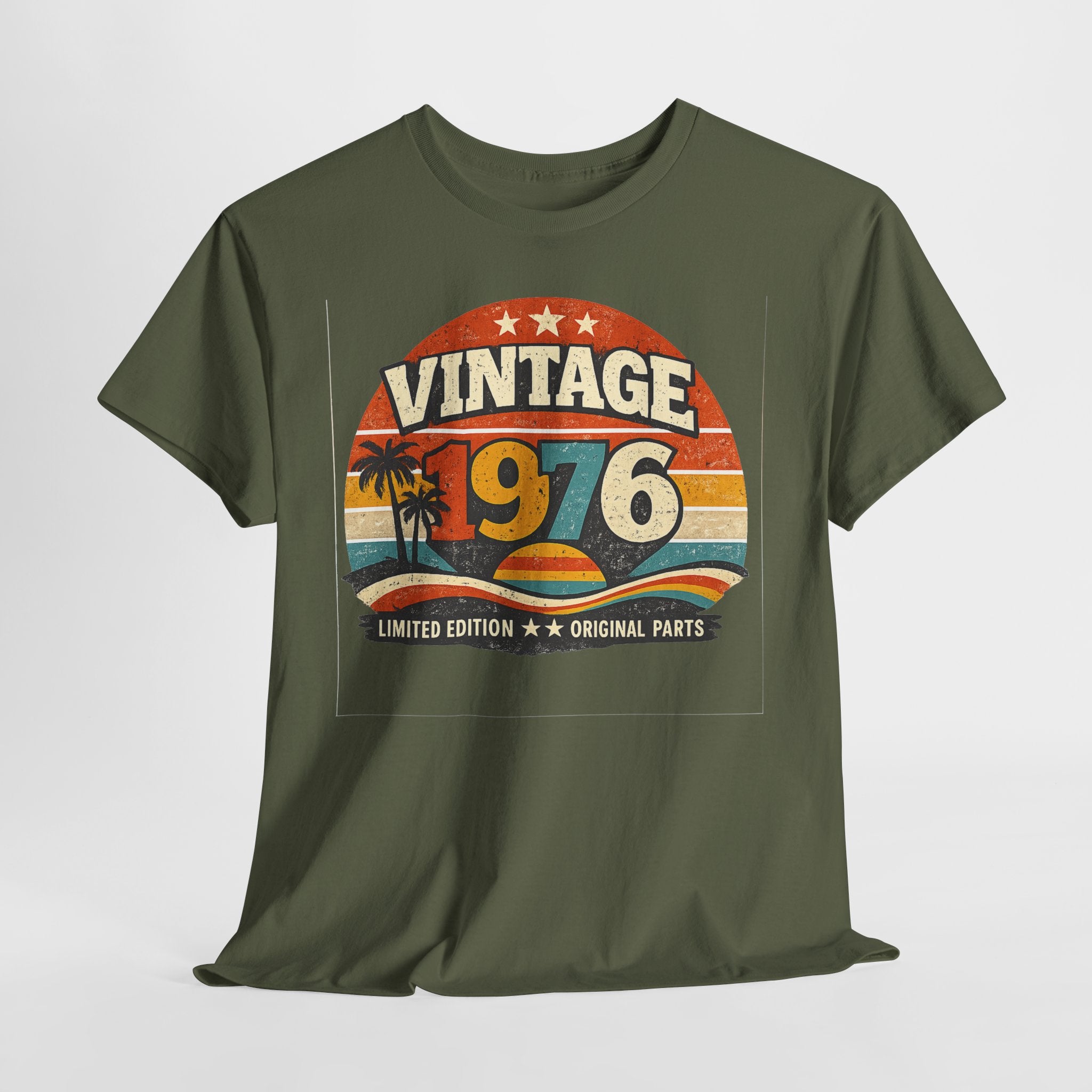 Vintage 1976 T-Shirt — Retro Beach Graphic "Vintage 1976" Birthday Tee
