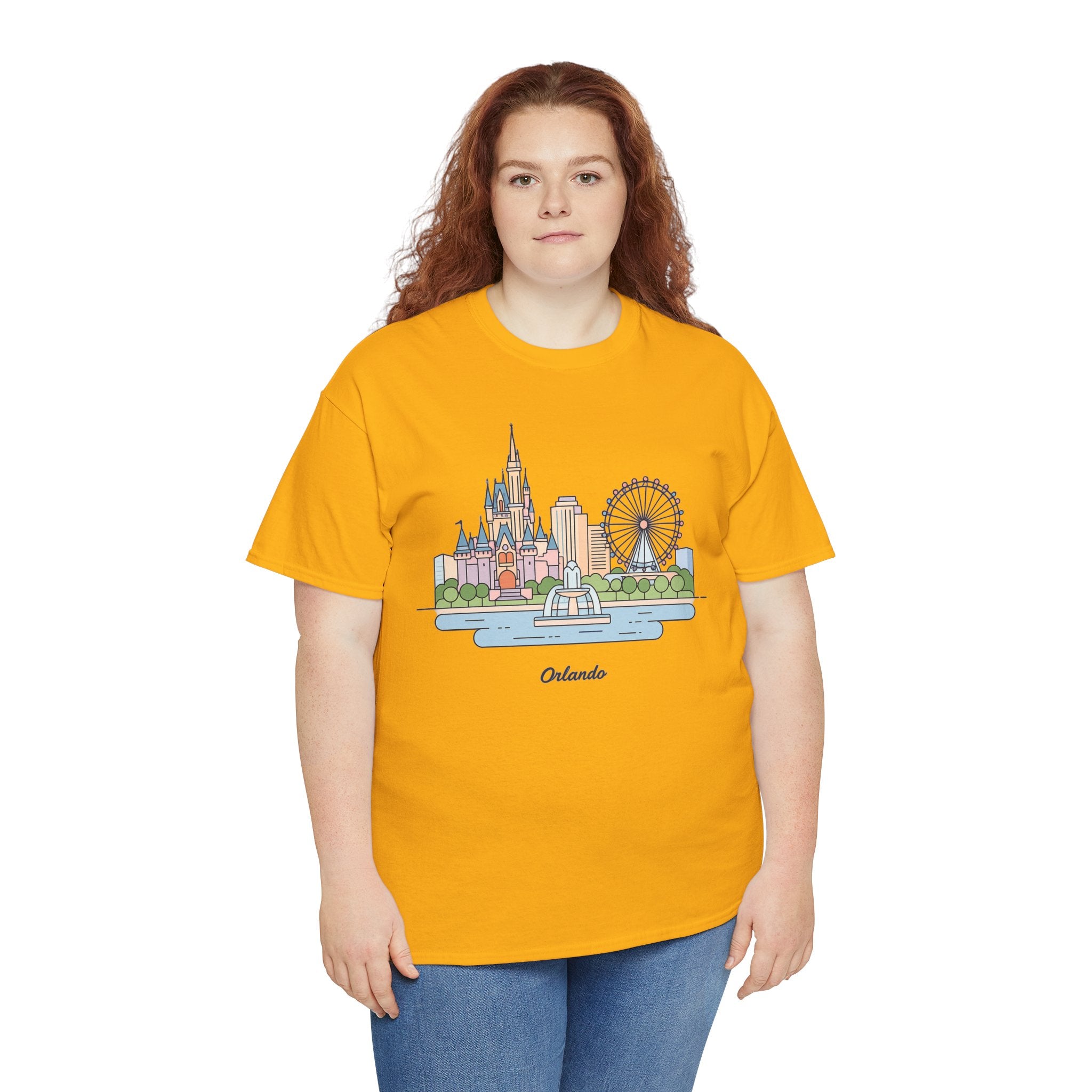 Orlando Skyline T-Shirt — Cute Cityscape Graphic Tee with 'Orlando' Text