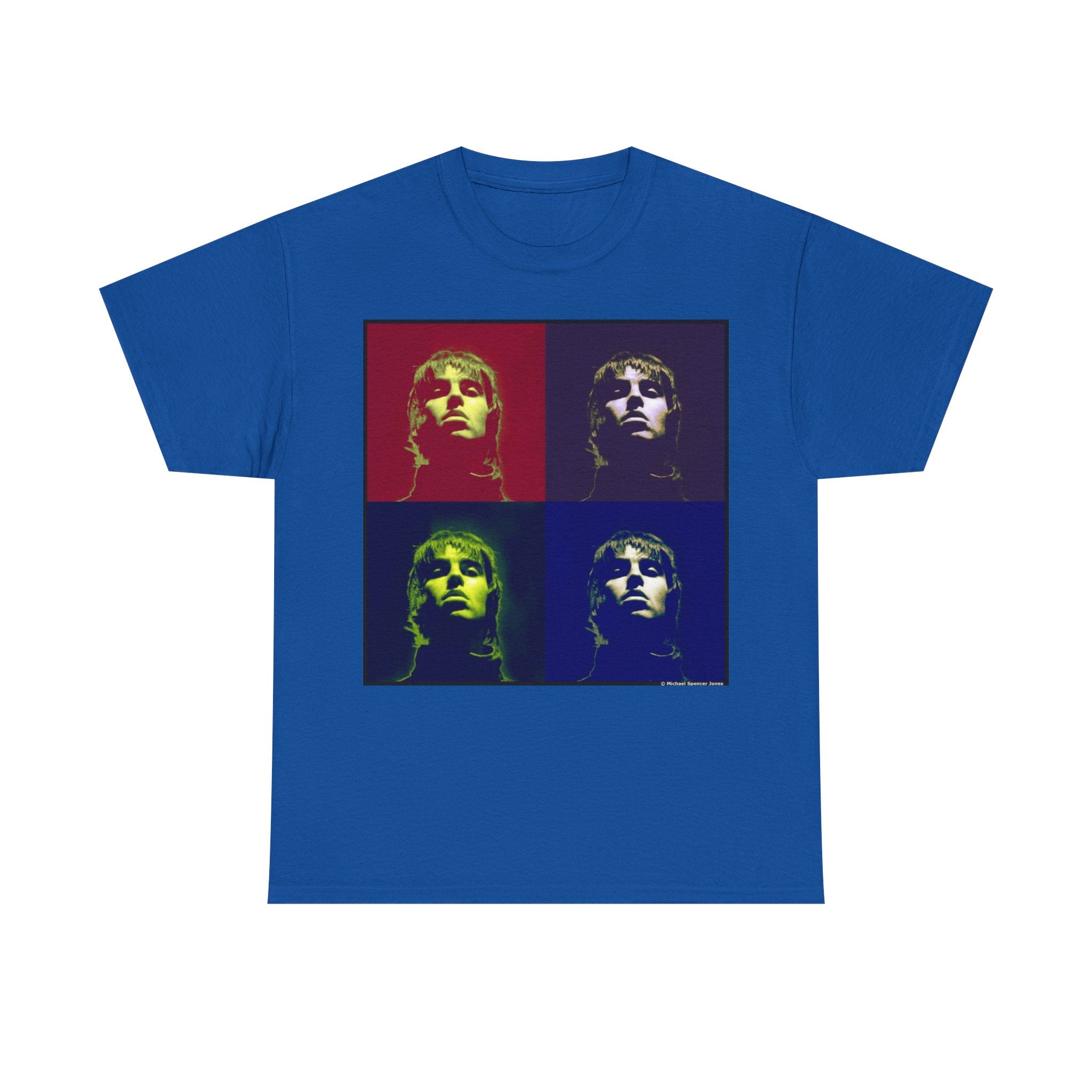 Liam Gallagher Oasis Pop Art Portrait T-Shirt - Retro Color Block Music Icon Tee