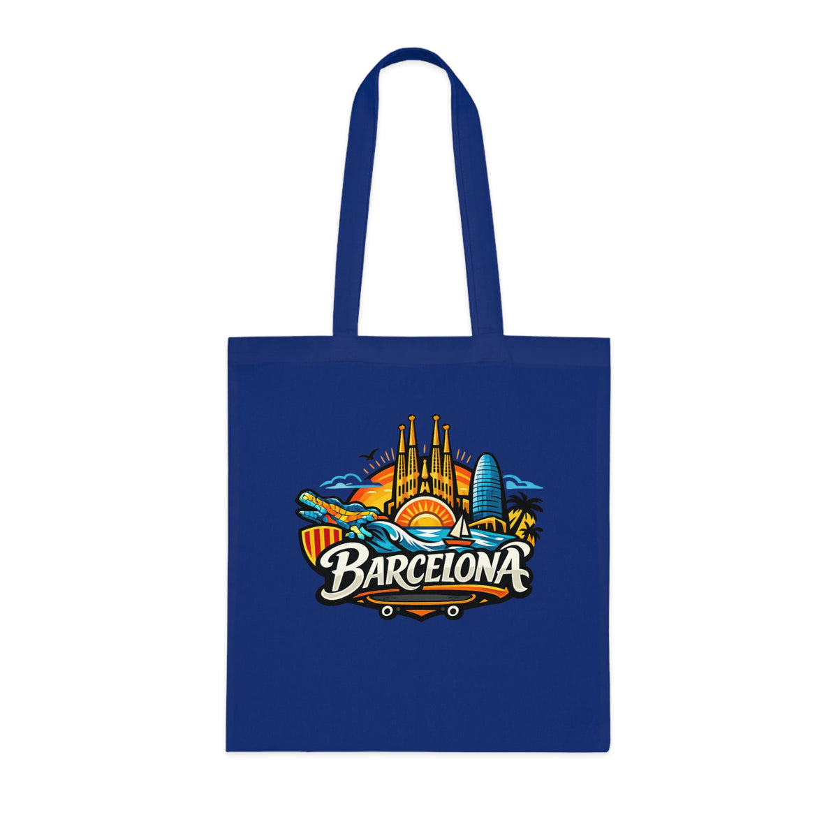Barcelona Skyline Cotton Tote — Souvenir Travel Beach Bag