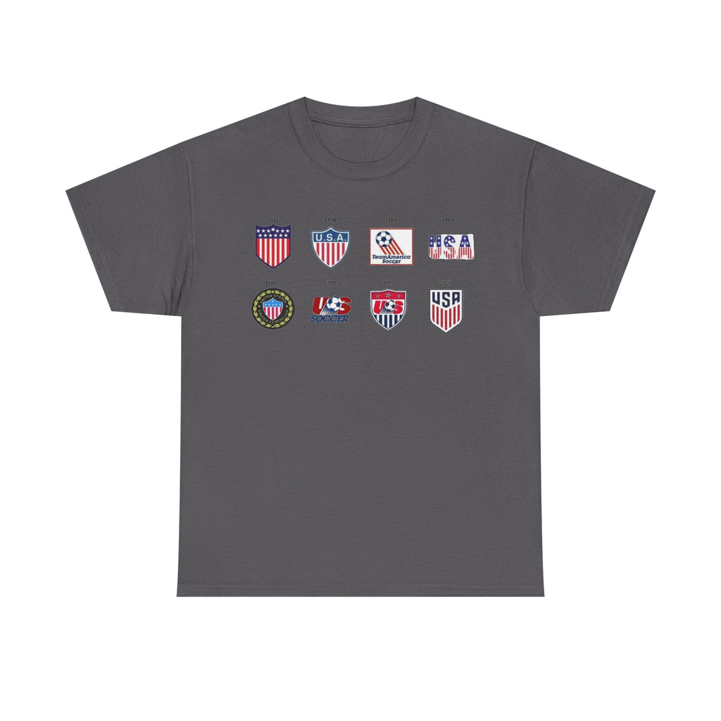 USA Soccer Logos Graphic Tee — Retro American Soccer Logo T‑Shirt