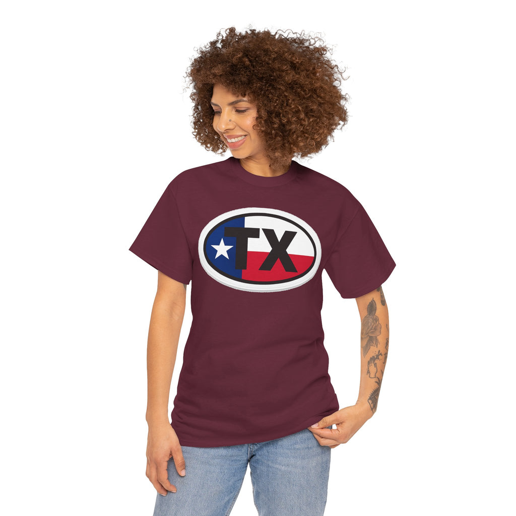 Texas Flag TX Oval T-Shirt — Patriotic Lone Star Tee