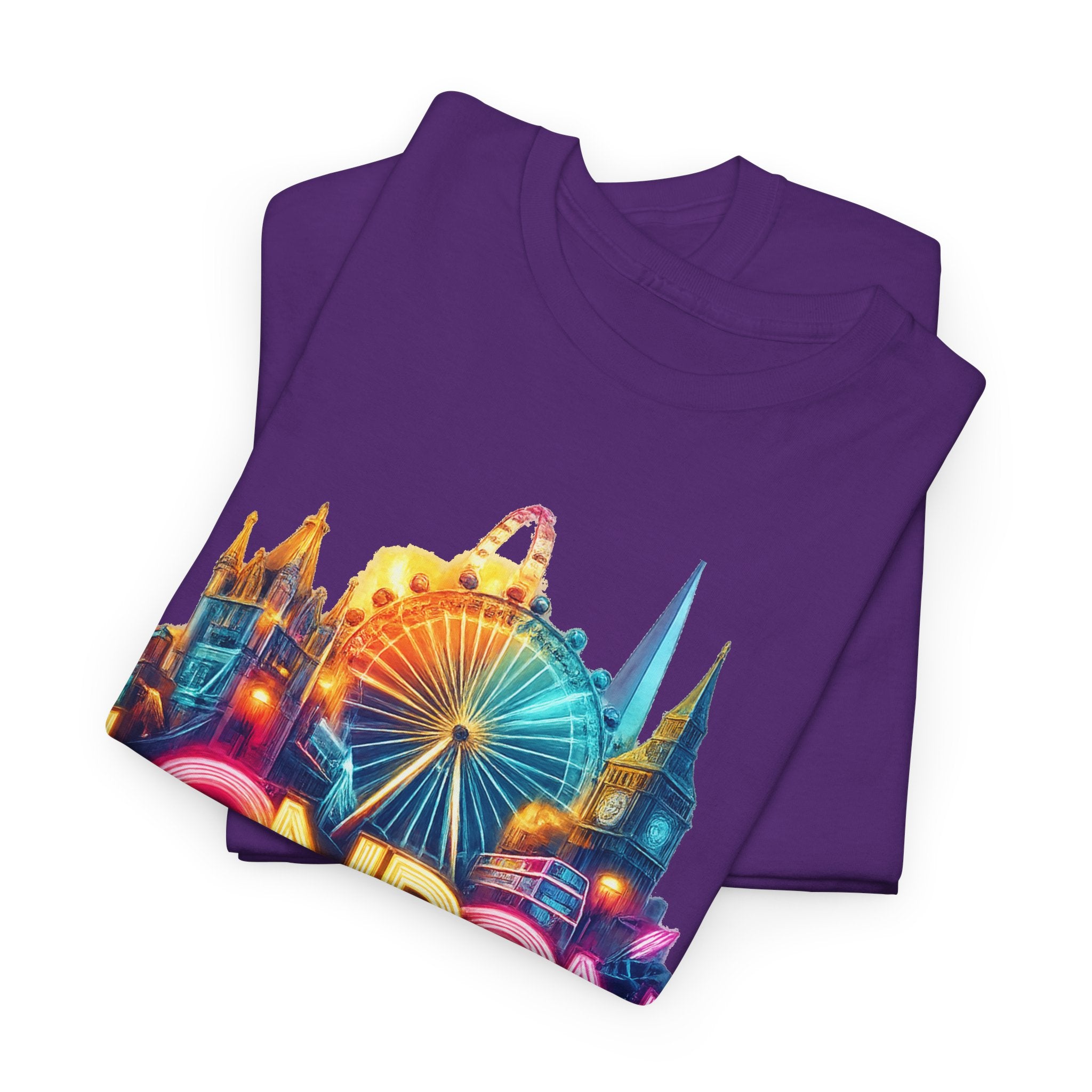 London Skyline Tee — Colorful Neon London Landmark T-Shirt