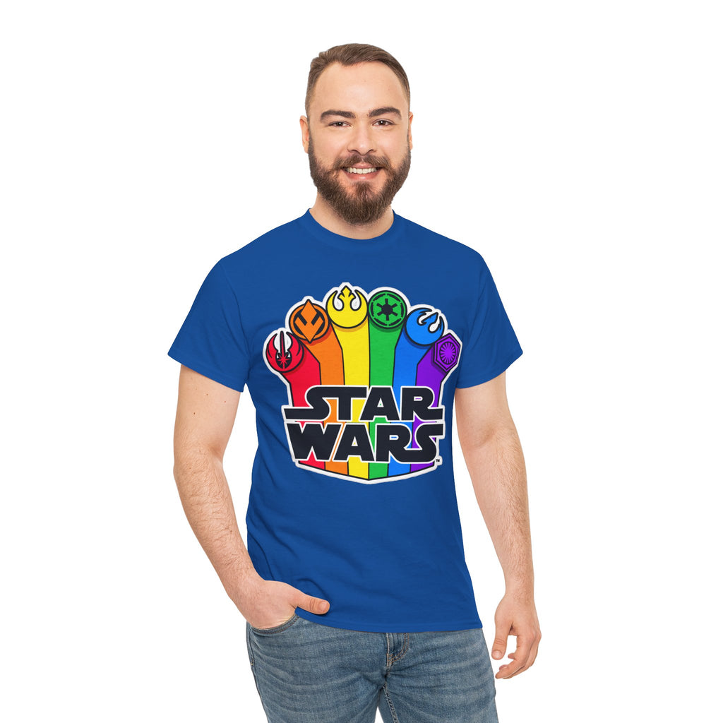 Star Wars Rainbow Emblem Tee — LGBTQ+ Pride Fan Cotton Shirt