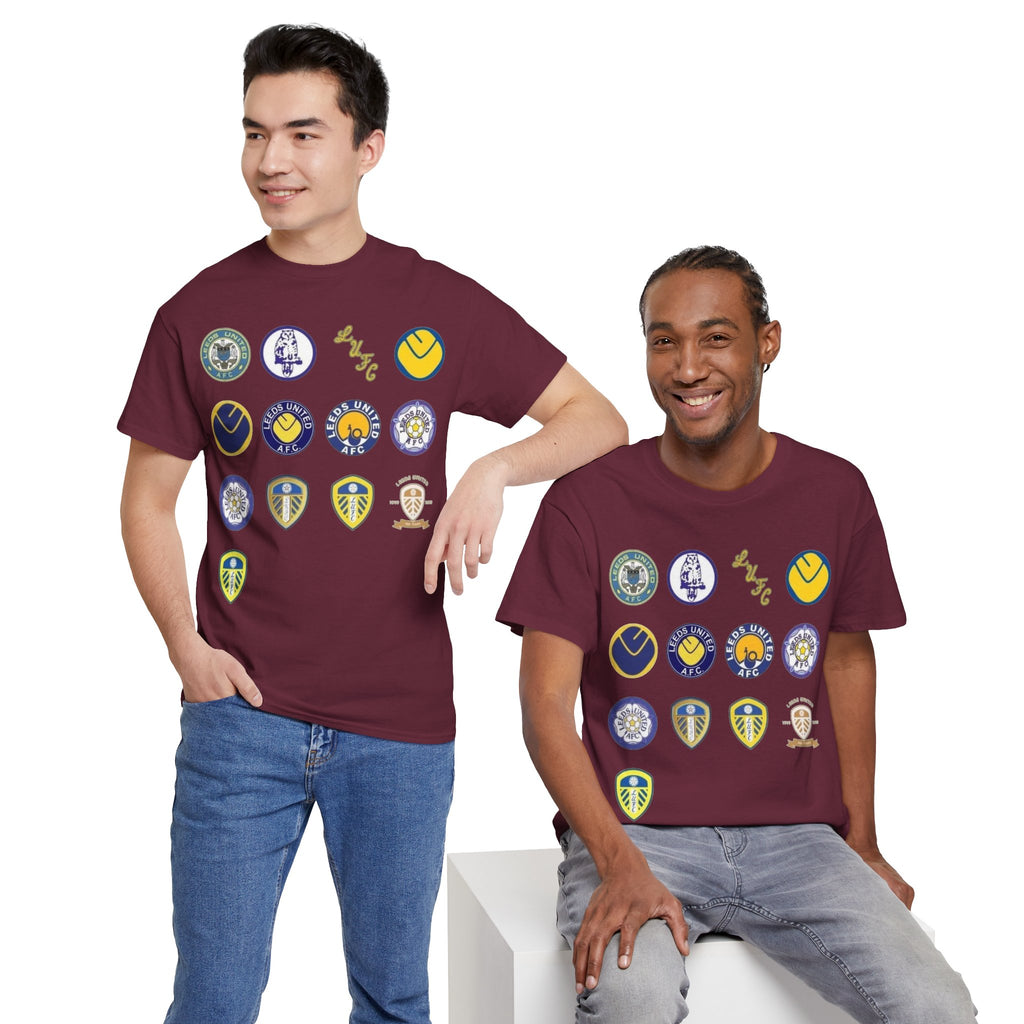 Leeds United Retro Crest Cotton T-Shirt — Vintage Football Club Emblem Tee