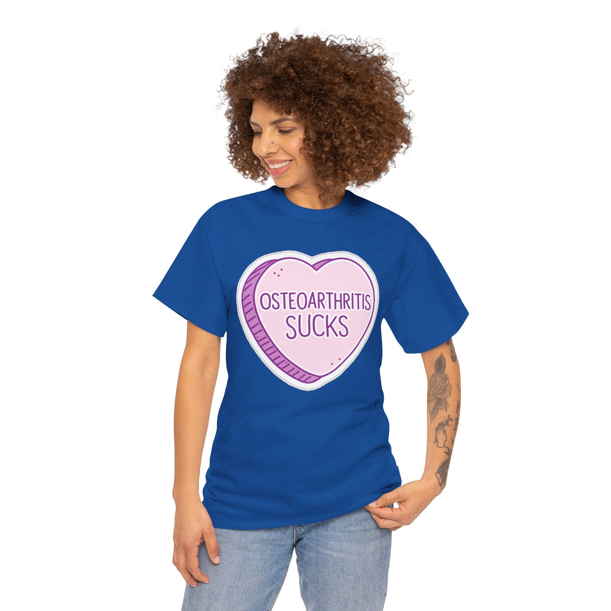 Osteoarthritis Sucks T-Shirt — Pink Heart Awareness Tee