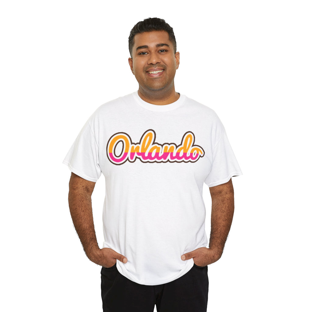 Orlando Retro Script Tee — Vintage Sunset City Souvenir Shirt