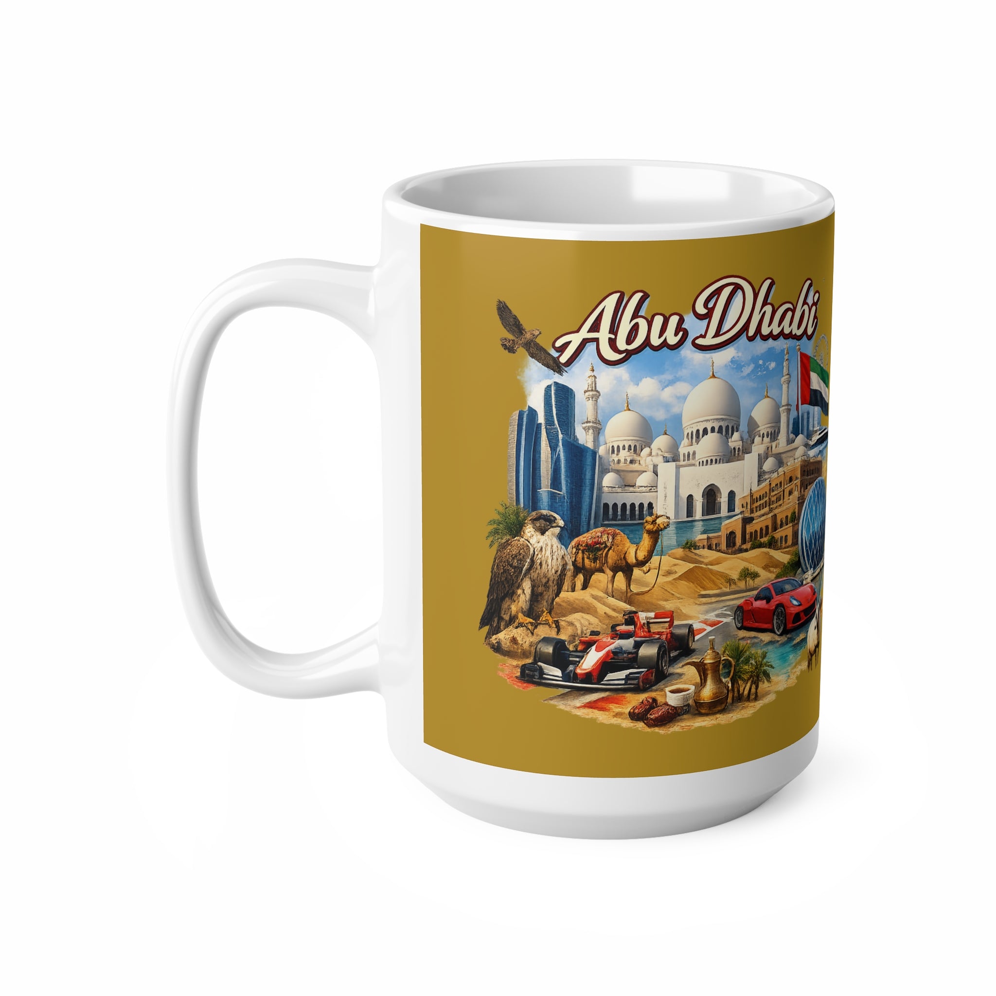 Abu Dhabi Skyline Ceramic Mug — 11oz & 15oz Souvenir Coffee Cup