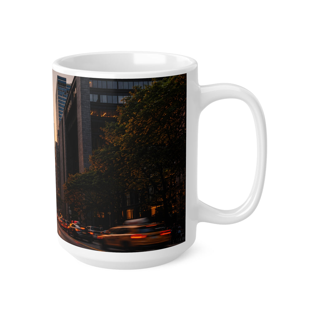 New York Sunset Ceramic Coffee Mug — Manhattan Skyline 11oz & 15oz