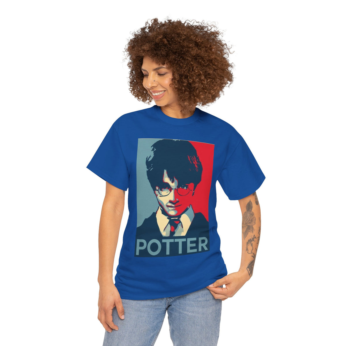 Harry Potter Inspired Vintage Wizard Portrait Cotton T‑Shirt — 'Potter' Graphic Tee