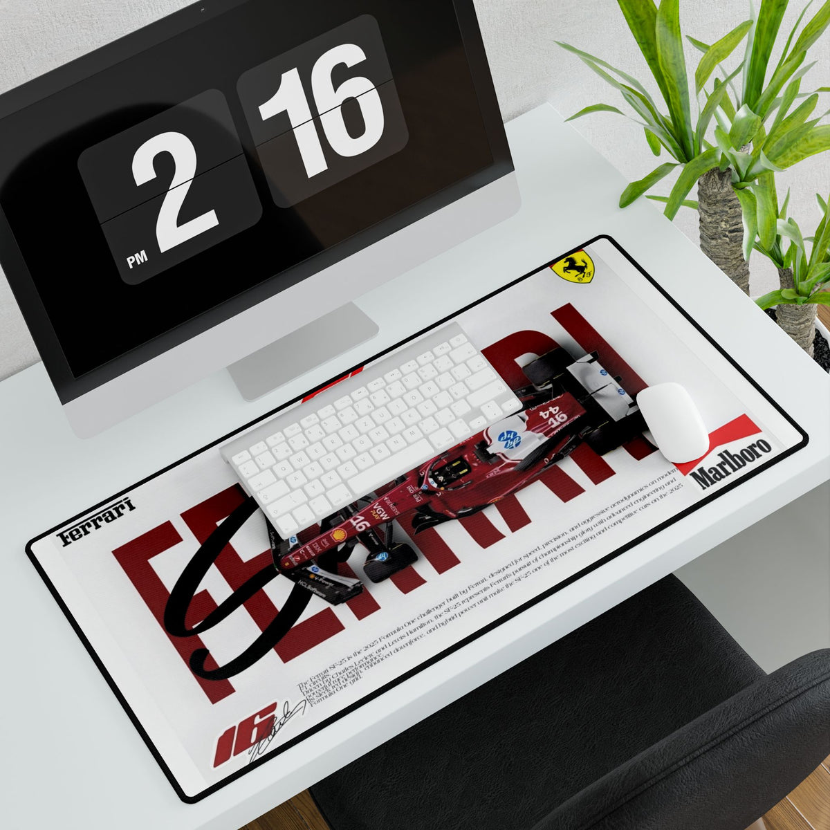 Ferrari Formula 1 Racing Desk Mat — Red F1 Car Graphic