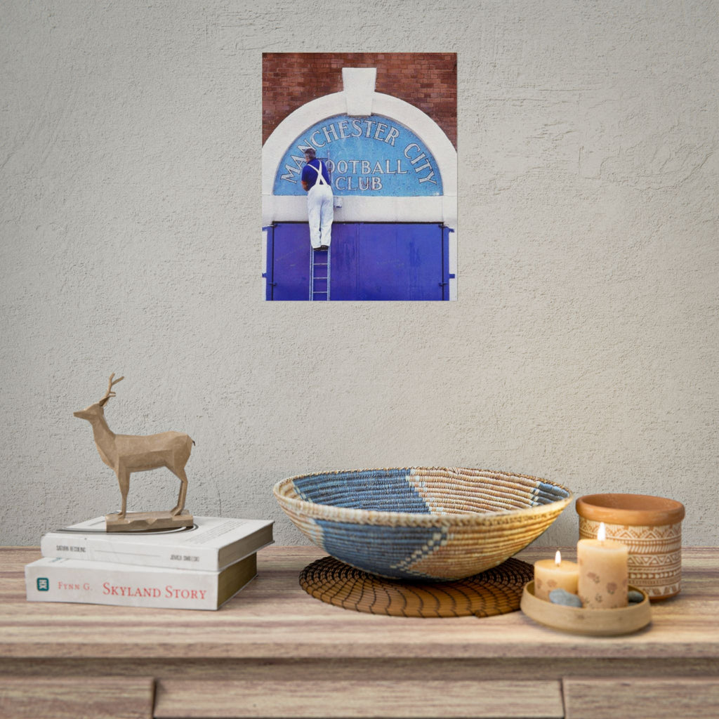 Manchester City Vintage Maine Road Stadium Poster — Rolled Football Wall Art