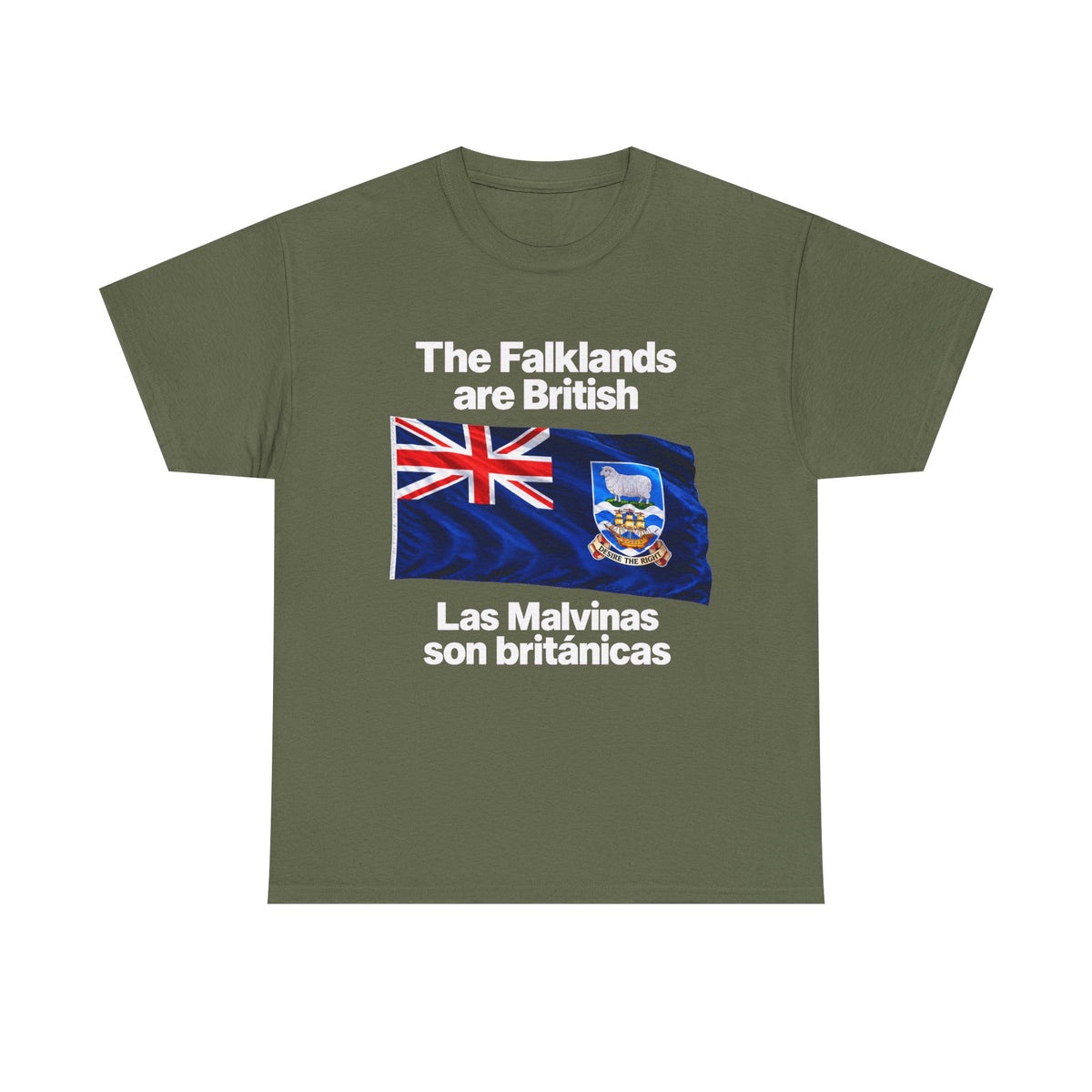 Falklands Are British T-Shirt — "The Falklands are British / Las Malvinas son británicas" Flag Tee