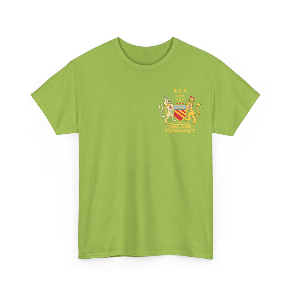 Manchester United Wembley 1968 Heraldic Crest Tee — Vintage Coat of Arms Chest Print