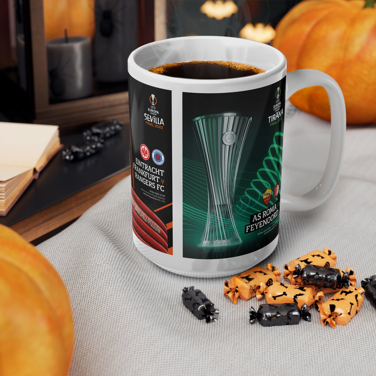 2022 UEFA Finals Programme Covers Inspired Ceramic Coffee Mug
