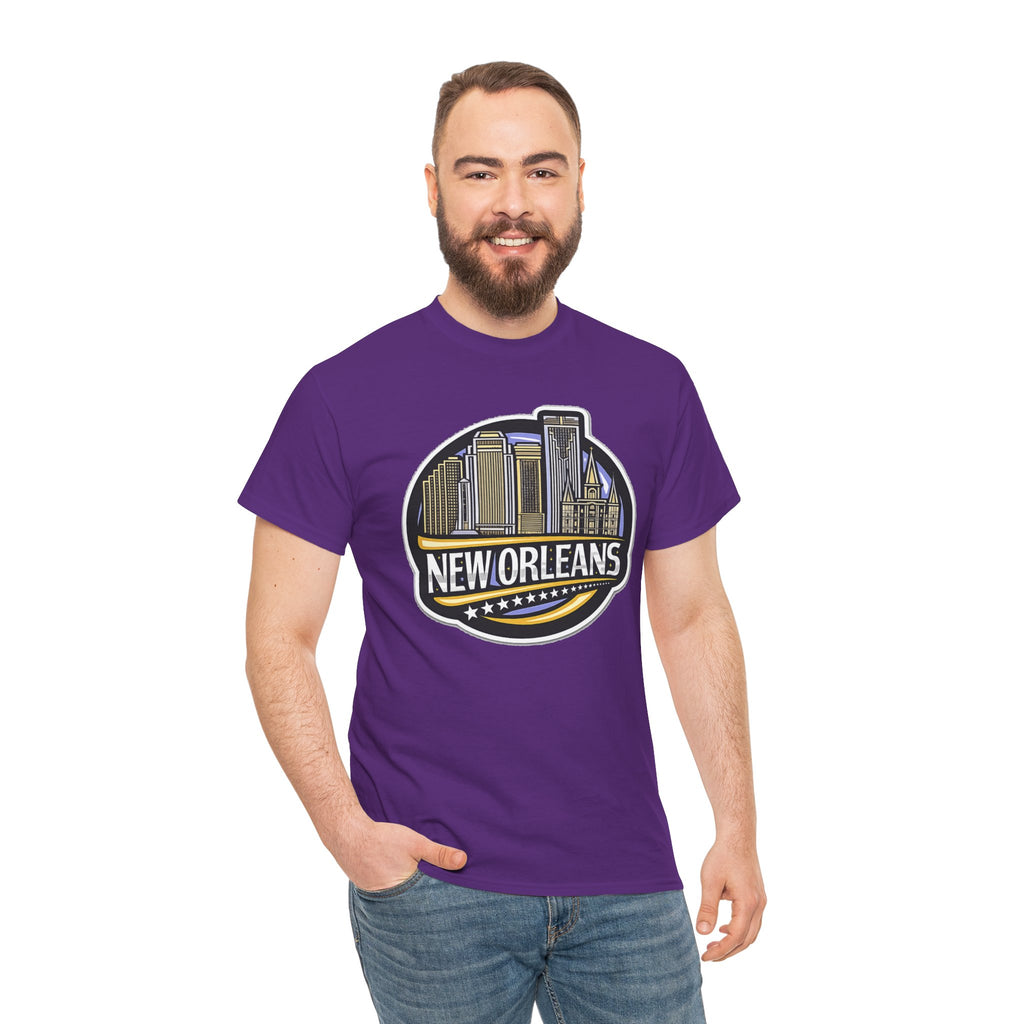 New Orleans Skyline Cotton T-Shirt — City Badge Tee