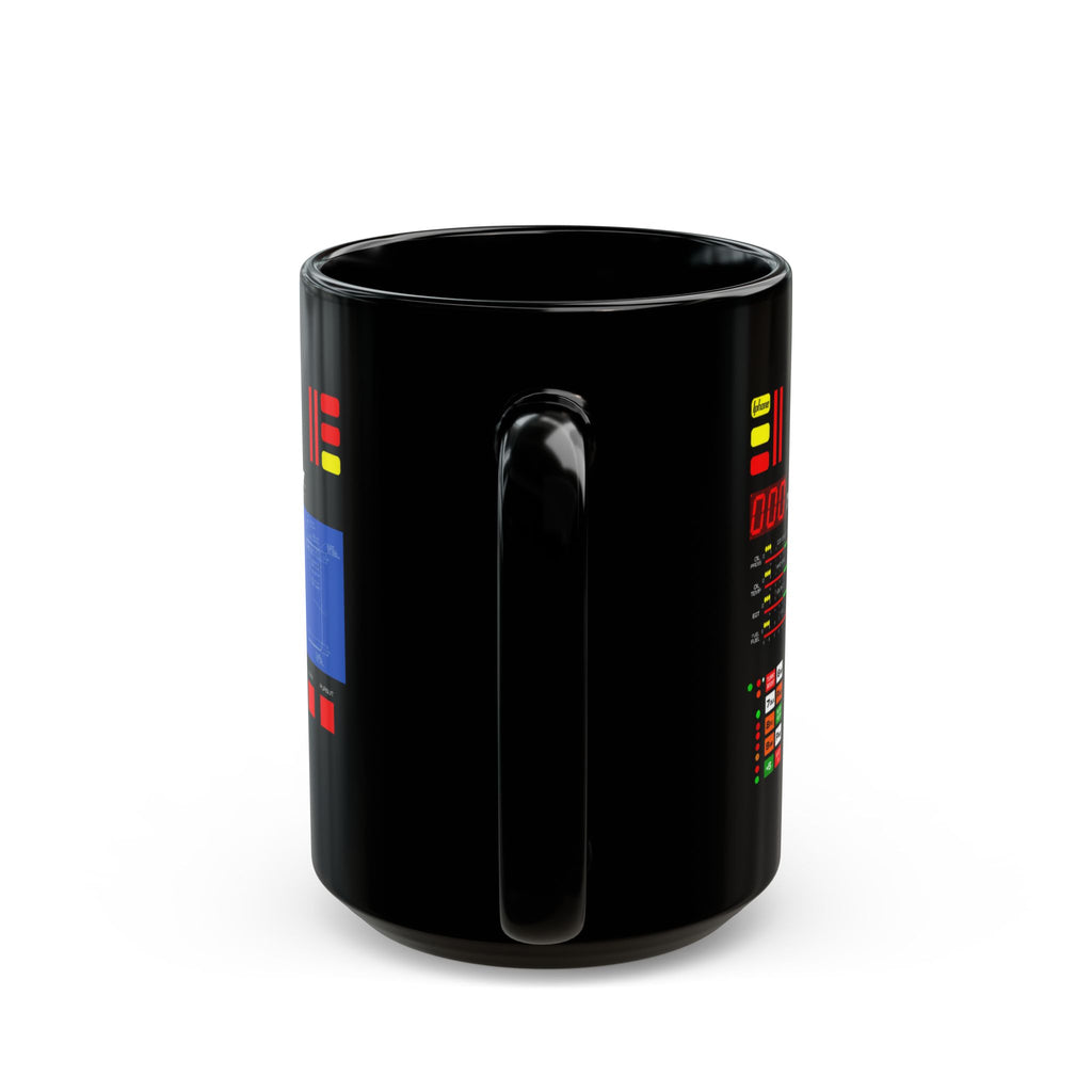 Knight Rider Kitt Dashboard Computer Console Black Mug — Futuristic Control Panel Design (11oz & 15oz)