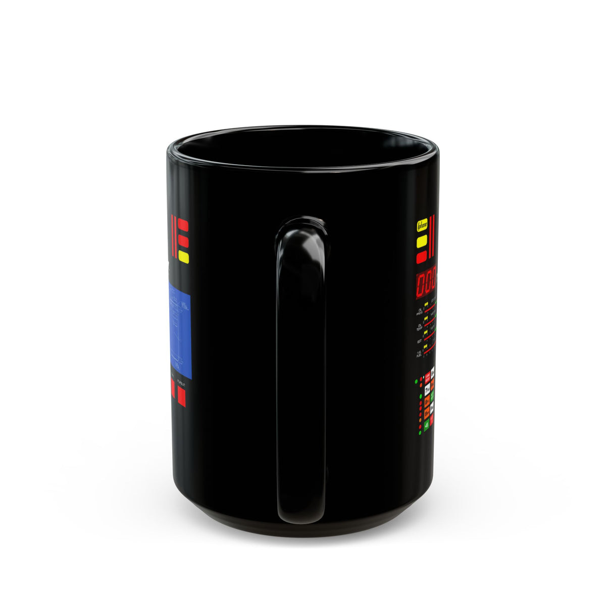 Knight Rider Kitt Dashboard Computer Console Black Mug — Futuristic Control Panel Design (11oz & 15oz)