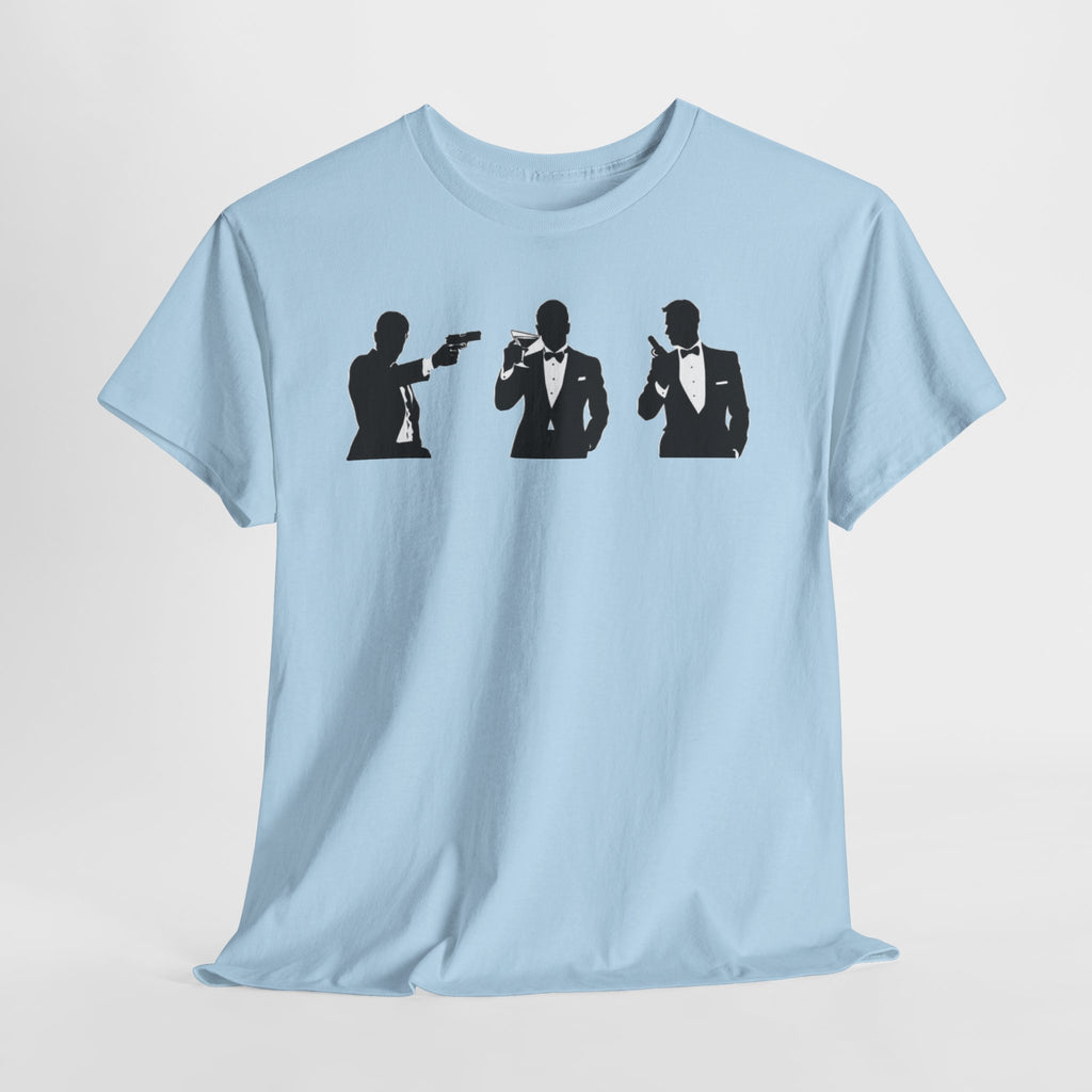 Bond in Suits Silhouette Tee — Classic James Bond Tuxedo Graphic Shirt