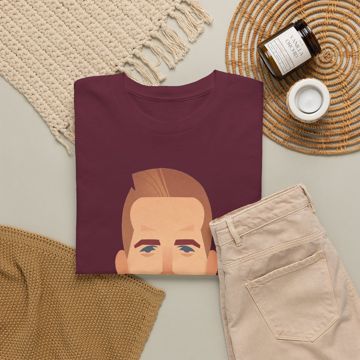 Harry Kane England Caricature Portrait Tee — Minimal Male Face Graphic Cotton T-Shirt