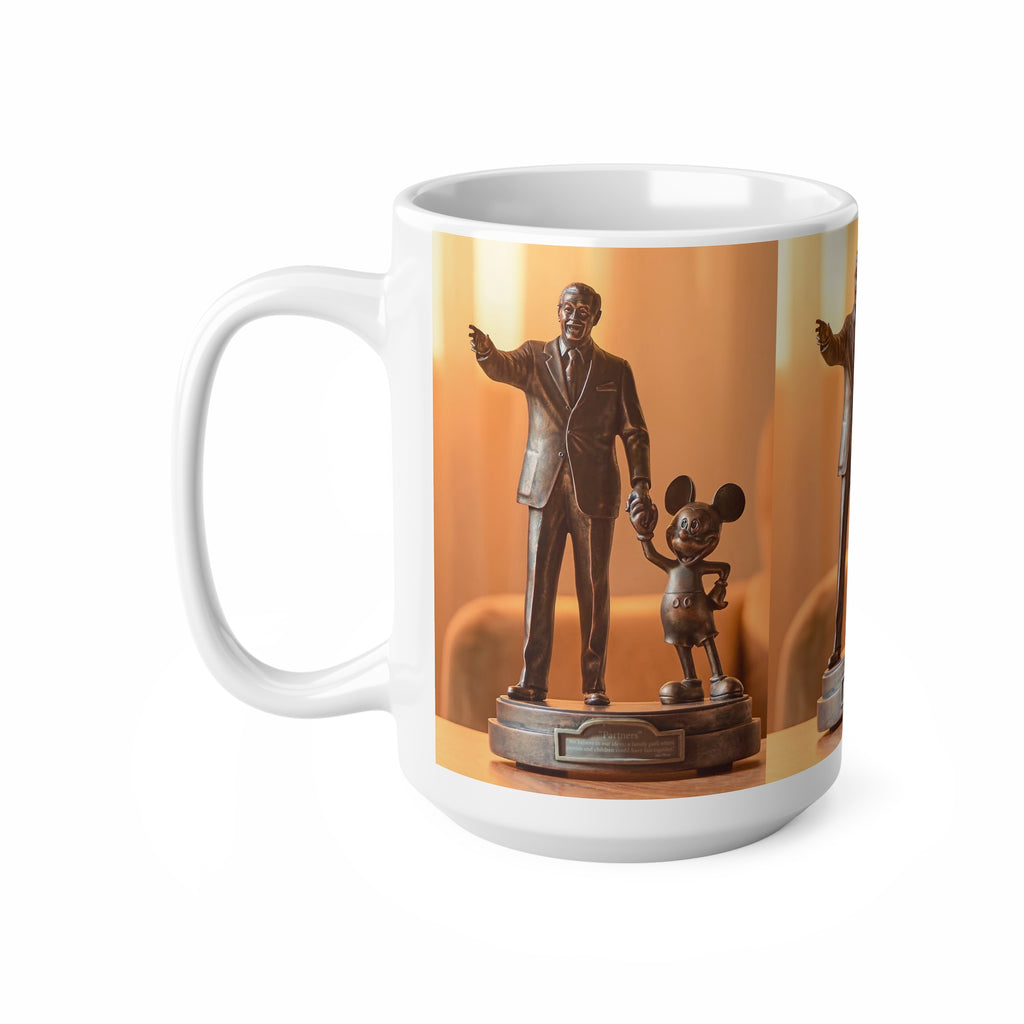 Bronze Statue Disney Park Mug — 'Partners' Mickey & Walt Ceramic Coffee Cup (11oz, 15oz)
